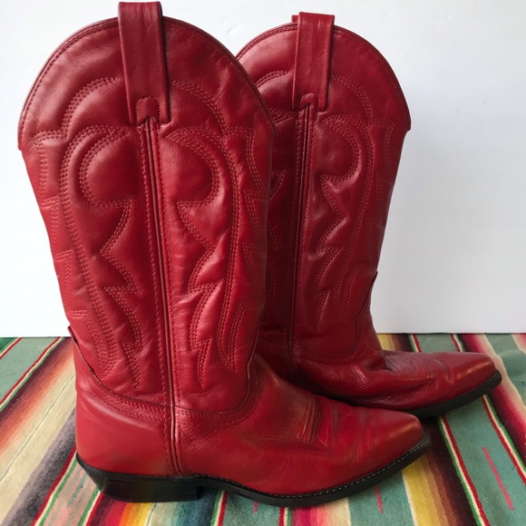 Vittorio Ricci Shoes - Vittorio Ricci Red Cowboy Boots - Sz 6.5
